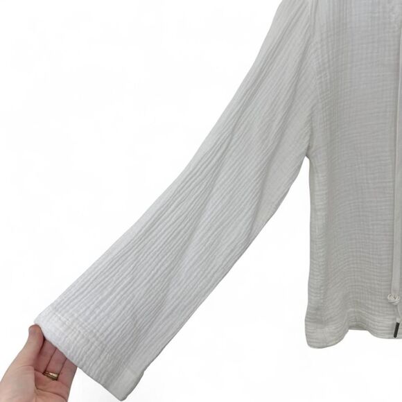 Cloth & Stone White Lace-up Top - Picture 2 of 5